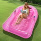 MoKo Inflatable Tanning Pool Lounge Float  Pool Floats mature-themed Boat with Ice Bar and Cup Holders  78 x 49 Large Suntan Tub Raft Floaties  Tanning Pool with Pillow for mature-themed Summer Water Party  Pink
