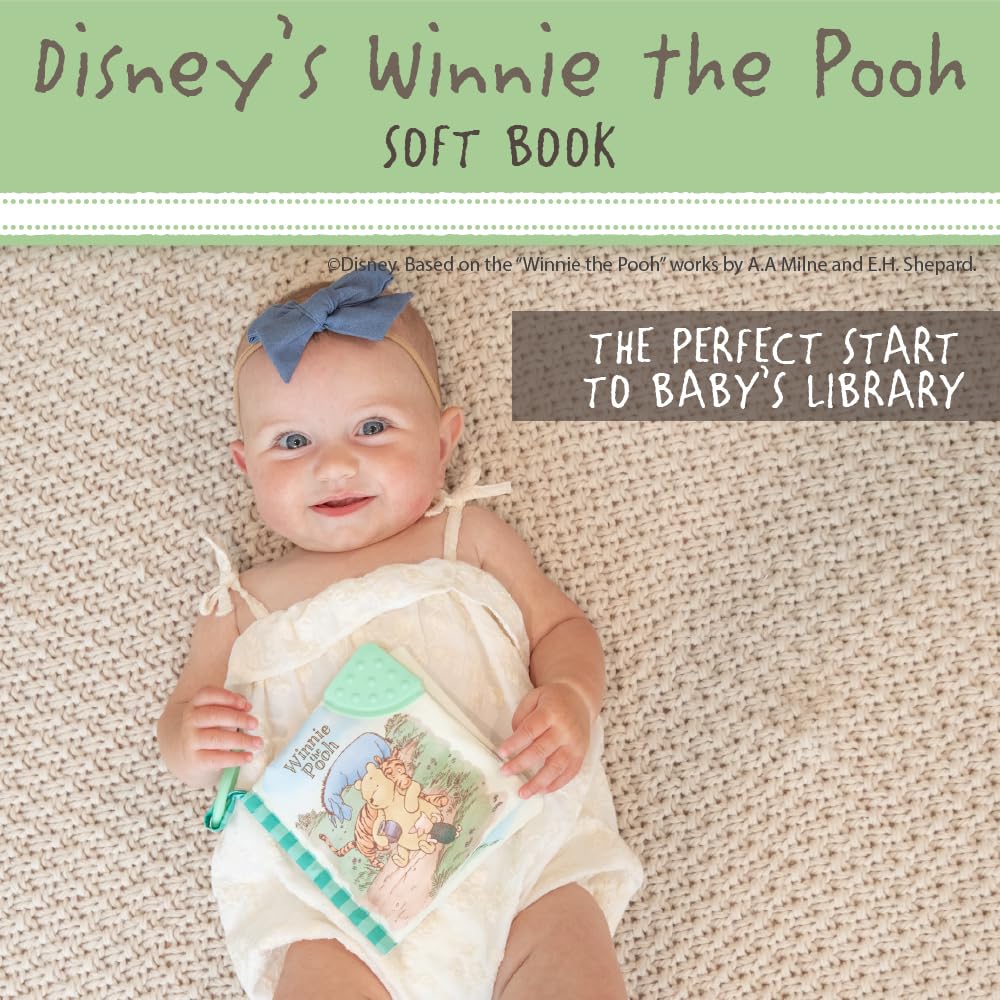 KIDS PREFERRED Winnie The Pooh Soft Book with On The Go Clip, 5 Inches