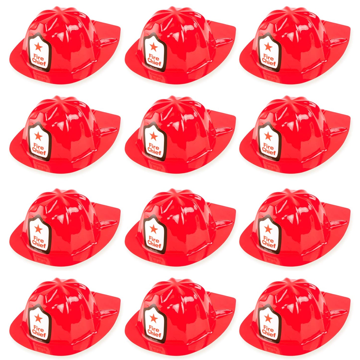 Super Z Outlet 12 Pack Firefighter Childrens Helmet Party Supplies for Kids Costume Accessory