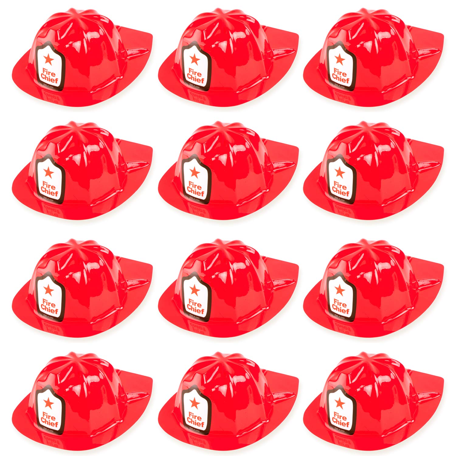 Super Z Outlet 12 Pack Firefighter Childrens Helmet Party Supplies for Kids Costume Accessory