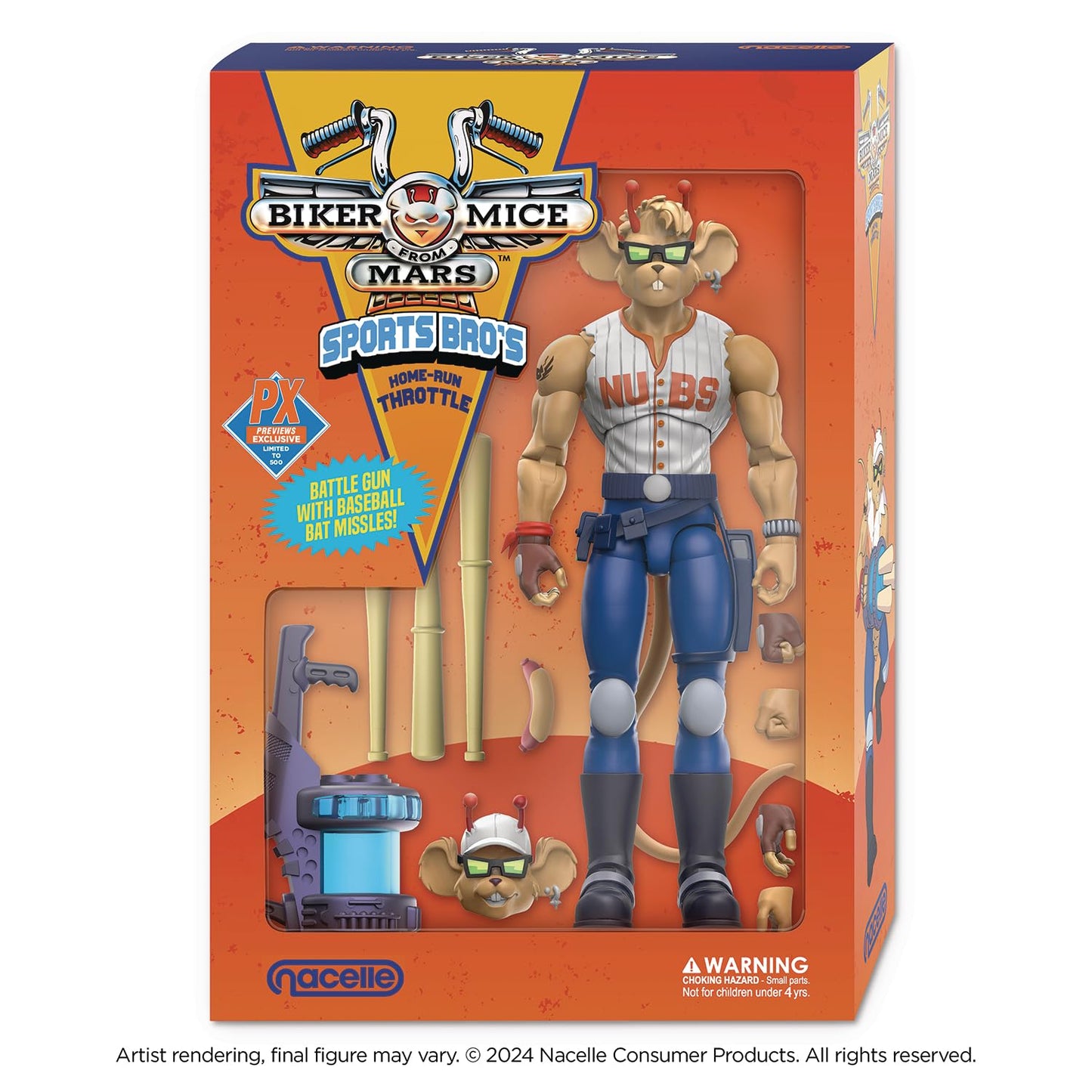 Nacelle Consumer Products Biker Mice from Mars Throttle Action Figure 2.3" Multicolor Model 1-THROT-VAR1-24