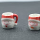 Christmas Santa Coffee Mugs Set of 2 Dollhouse Miniature Kitchen Perfect Ceramic Coffee Mugs
