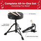 Kids Drum Set - 3-Piece Drum Kit With Cymbal, 2 Toms, Bass Drum And Pedal, Drumsticks, And Throne - Beginner Musical Instruments