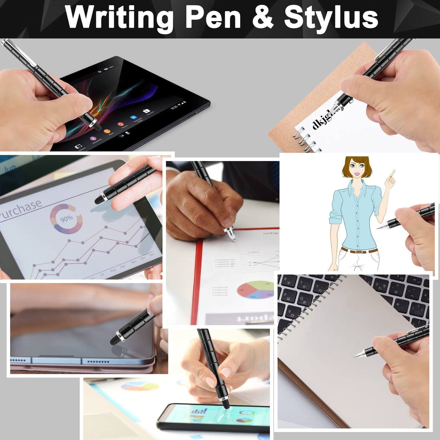 Moonhua Magnetic Pen Fidget Toy, Magnet Metal Black Writing Pen Toy For Anxiety Relief, Diy Multifunctional Decompression Pen For Kids Adults, Idea Gift For Christmas Classroom Teens Party Supplies