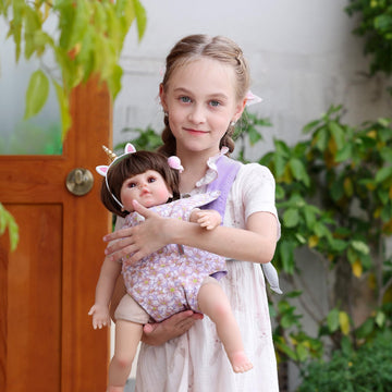 Gagaku Baby Doll Carrier For Toddler Toy Baby Carrier For Dolls Accessories Doll Carrier For Little Girls – Purple (With Pink Flowers)
