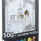 St. Basil'S Cathedral 500 Piece Coloring Jigsaw Puzzle + 6 Markers