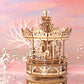 Rokr 3D Wooden Puzzles For Adults Mechanical Music Box Romantic Carousel, Diy Music Box Model Building Kits For Teens, Diy Crafts/Hobbies/Gifts Desk Decor For Girls Ages 14+ (Romantic Carousel)