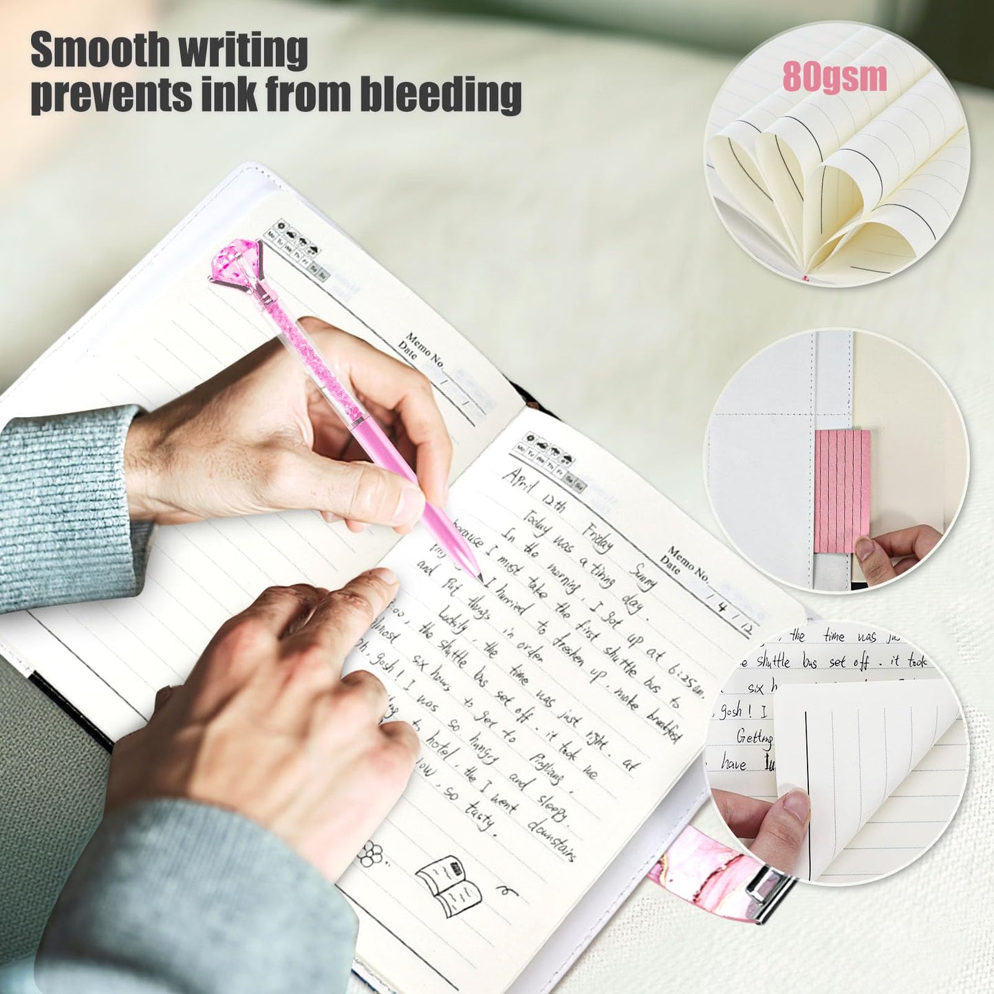 Koogel Diary with Lock for Girls Ages 8-12, A5 Journal with Lock 240 Pages, Kids Locking Secret Diary Writing Journal with Pen,