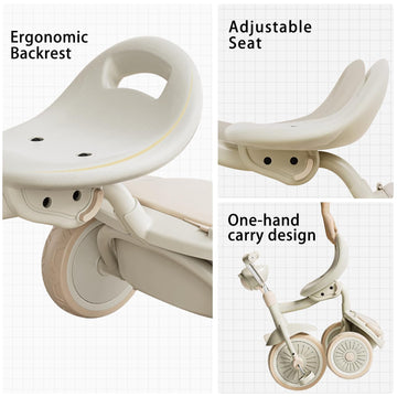 UBRAVOO Baby Tricycle, Foldable Toddler Trike with Pedals, Cool Lights, Durable Wheels and Comfortable Seat, Baby First Walker T