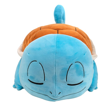 Pokemon 18-inch Plush Sleeping Squirtle - Soft Polyester Cuddly Toy for Travel, Naps, and Playtime - Model PKW2529