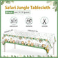 Lopeastar 3Pieces Jungle Safari Tablecloths Animal Print Table Cover, Sage Green Baby Shower Decorations Zoo Birthday Party Supp