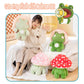 Enivtfz Frog Plush Toy - 10" Light Green Stuffed Animal with Red Mushroom Hat - Kawaii Gift for Kids and Adults