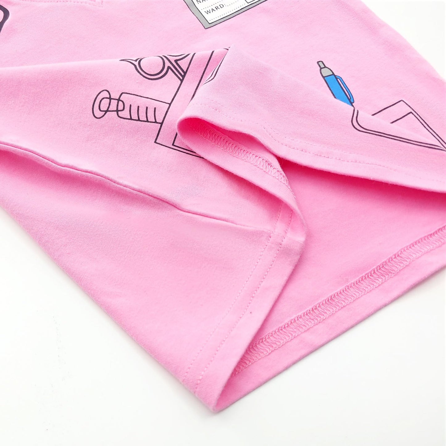 Wosixima Toddler Boys Girls Doctor Costume, Halloween Nurse Scrubs for Kids, Child Career Day Role Play Short Sleeve T-Shirt Pan