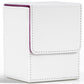 Zlca Card Deck Box For Trading Cards, Mtg Yugioh Deck Case Holds 100+ Single Sleeved Cards, Pu Leather Magnetic Card Storage Box Fits For Tcg Ccg Magic Game Cards (White& Purple)