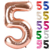 Rose Gold Number 5 Balloon 40 Inch, 5 Balloon Number, 5Th Birthday Decorations, Rose Gold Party Supplies For Boys Girls