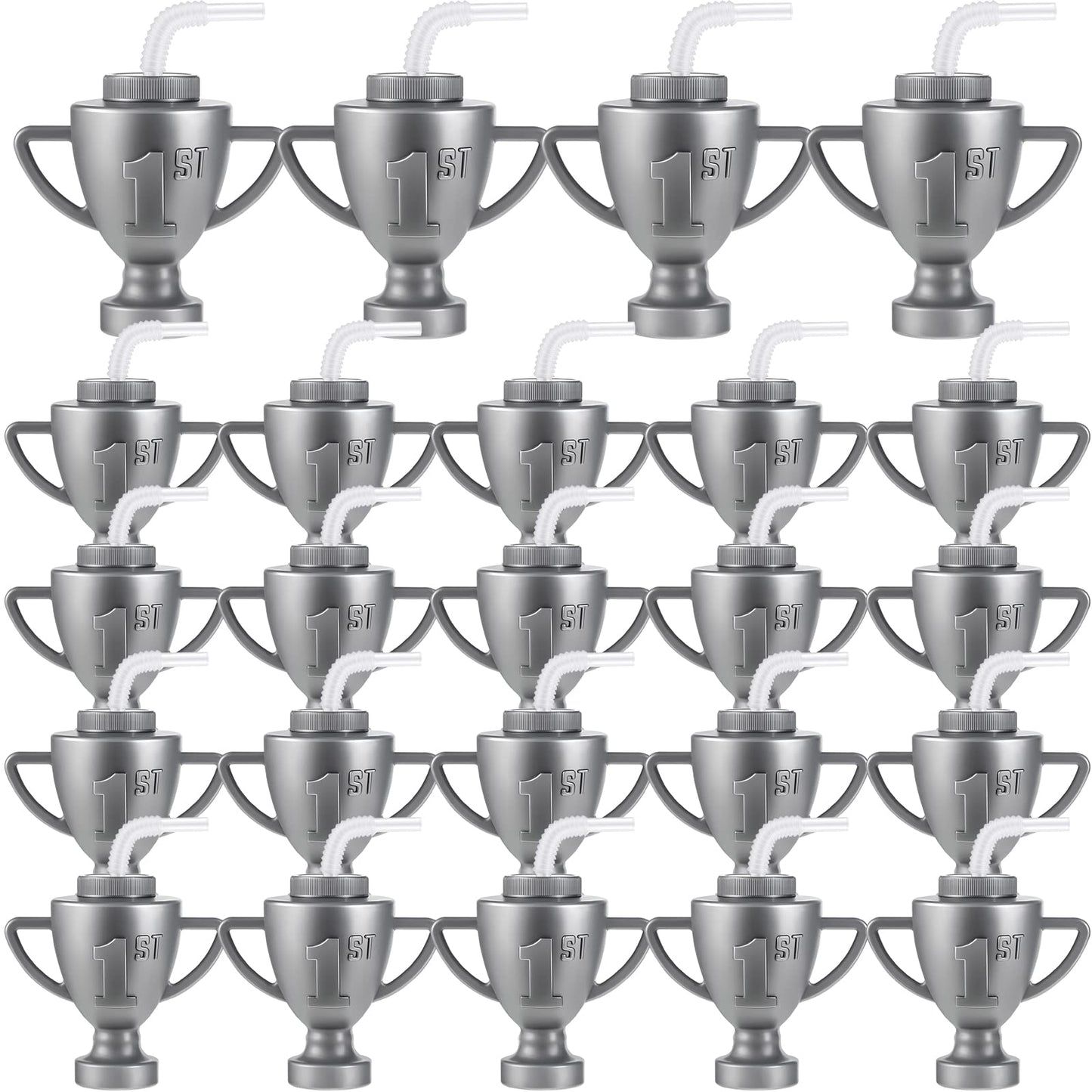 Amyhill 24 Pcs Race Car Trophy Cups With Straws and Lids 12 Oz Plastic Race Car Birthday Party Supplies And Favors For Kids Adul