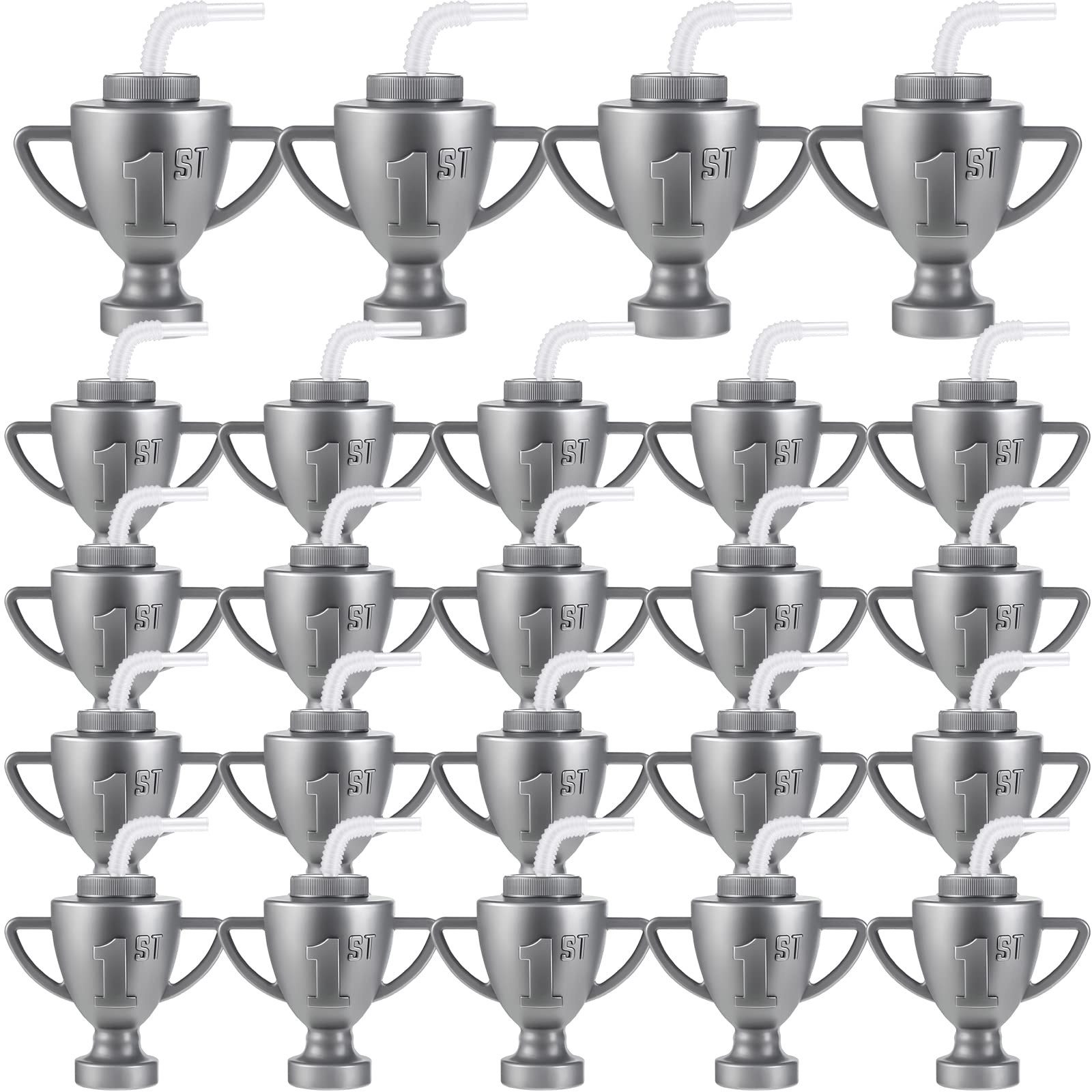 Amyhill 24 Pcs Race Car Trophy Cups With Straws and Lids 12 Oz Plastic Race Car Birthday Party Supplies And Favors For Kids Adul
