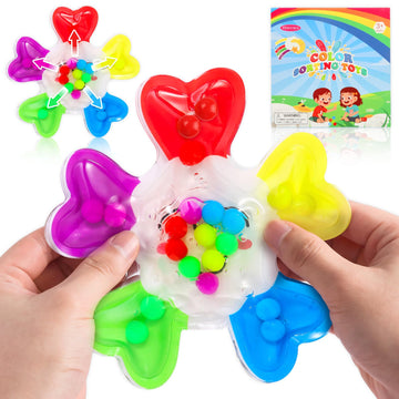Color Sorting Sensory Toys, Fine Motor Skills Games For Toddlers,Preschool Learning Outdoor Travel Toys Gifts For Kids Aged 3-4