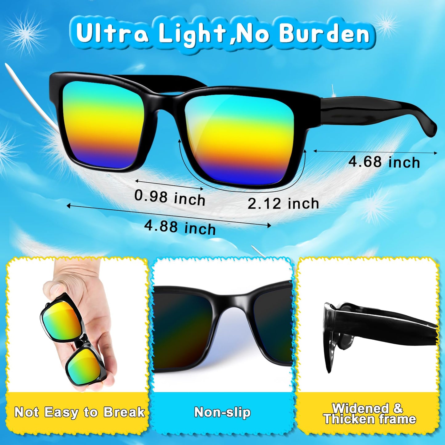 Aileho Kids Sunglasses Bulk - Party Favors For Kids 4-8, 24 Pack Neon Sunglasses With Uv400 Protection, Kids Sunglasses Party Favors, Goodie Bags Stuffers For Kids Pool Birthday Party Favors