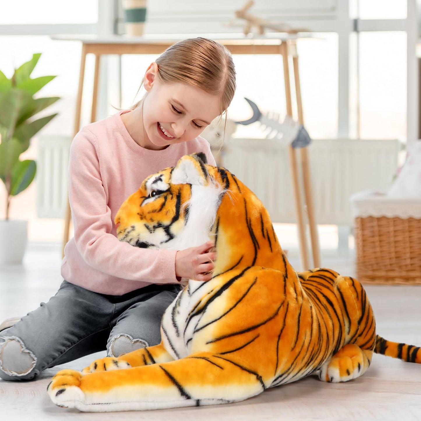 Syhood 27 Inch Large Tiger Stuffed Animal Tiger Plush Giant Tiger Toy, Suitable For Birthday Gifts