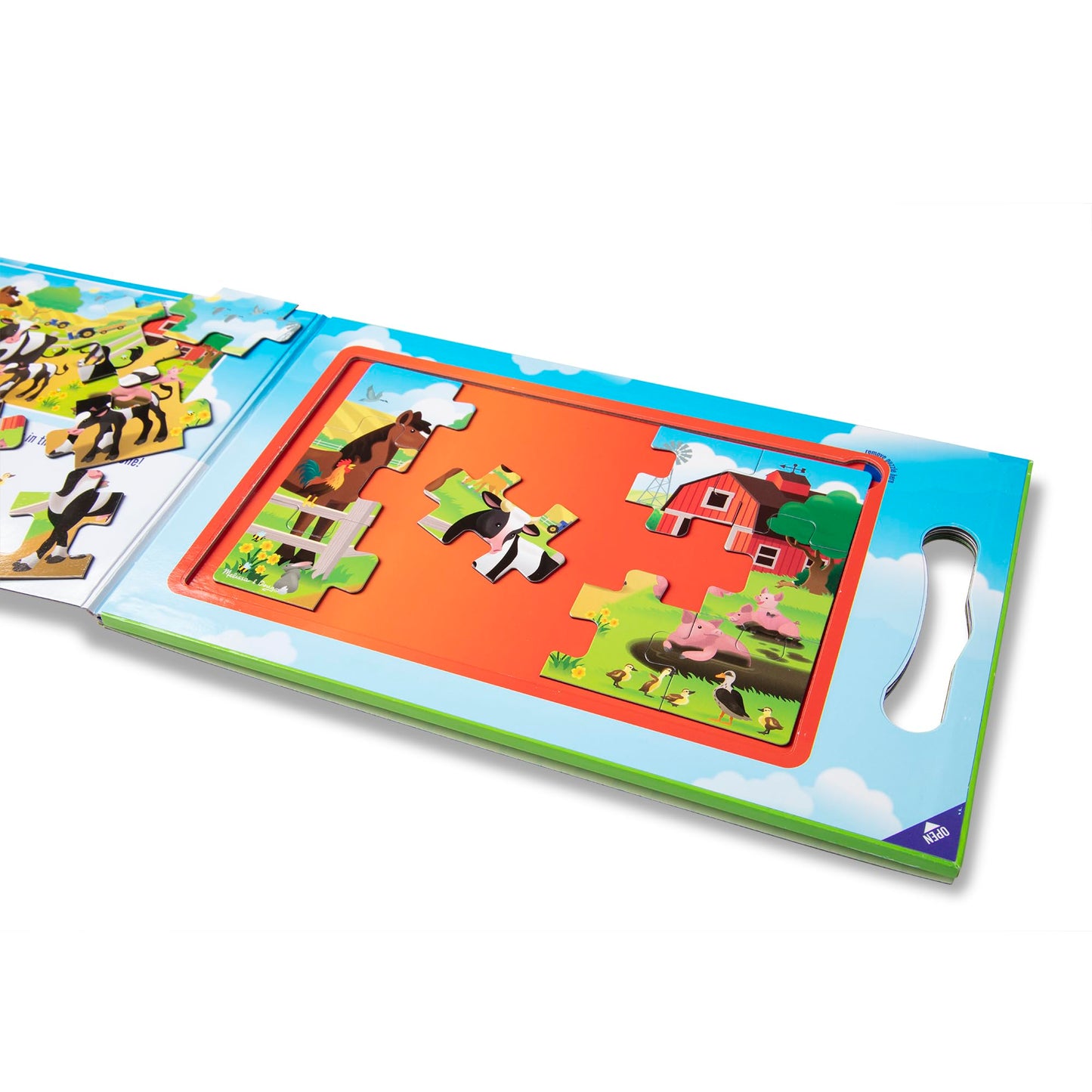 Melissa & Doug Take-Along Magnetic Jigsaw Puzzles - 2 x 15-Piece Sets, FSC Certified, Green, 8.5 x 7.25 x 0.3 inches