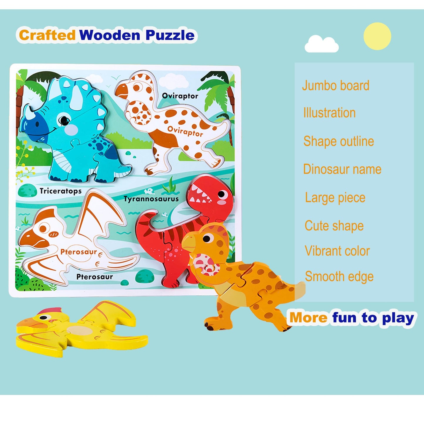 Wooden Toddler Puzzles Age 2-3,Montessori Toys For 2 3 Years Old Boys Girls, Jungle Puzzles For Toddlers 2-4, Toddler Toys Educational Learning Gifts For 2-3