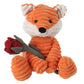 Apricot Lamb Toys Plush Corduroy Orange Fox With Rose Stuffed Animal Soft Cuddly For Kids Girlfriend Mother'S Day Valentine'S Day, 8.5 Inches