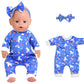 Sweet Dolly 5 Sets Baby Doll Accessories Baby Doll Clothes And Headbands Doll Pajamas For 15 Inch Doll To 18 Inch Doll, 10 Pcs In Total Doll Clothes And Accessories, White