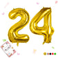 Smlpuame 40 Inch Number Balloon 0-9 Gold Large Number 24 Balloons,Digital Balloons For Birthday Party Celebration Decorations Su