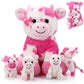 Sumind 5 Pcs Cow Plush Animals Set 13.78 Inch Mommy Cow Stuffed Animal With 4 Baby Cute Calf In Her Tummy Mommy And Small Plush For Baby Shower Boys Girls(Adorable)