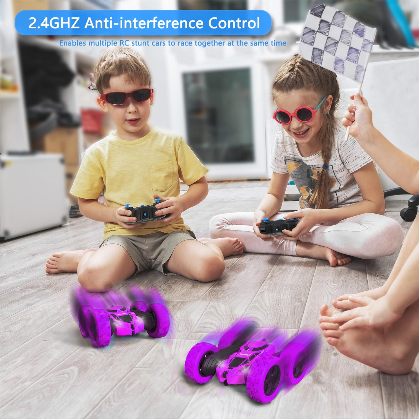 Hamdol Remote Control Car, Rc Cars Stunt RC Car Toys, Toy Car Double-Sided 360 Rotating 4WD Rc Drift Truck for Boys Girls Birthd