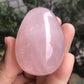 Favoramulet Polished Stone Egg For Easter Day, Palm/Pocket/Worry Enegry Healing Crystal Display Sphere Figurine Fengshui, Rose Q
