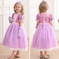 Itvti Girls Rapunzel Costume Kids Dress Up Purple Clothes For Birthday Halloween Cosplay, Purple, 4-5 Years(Tag 120)