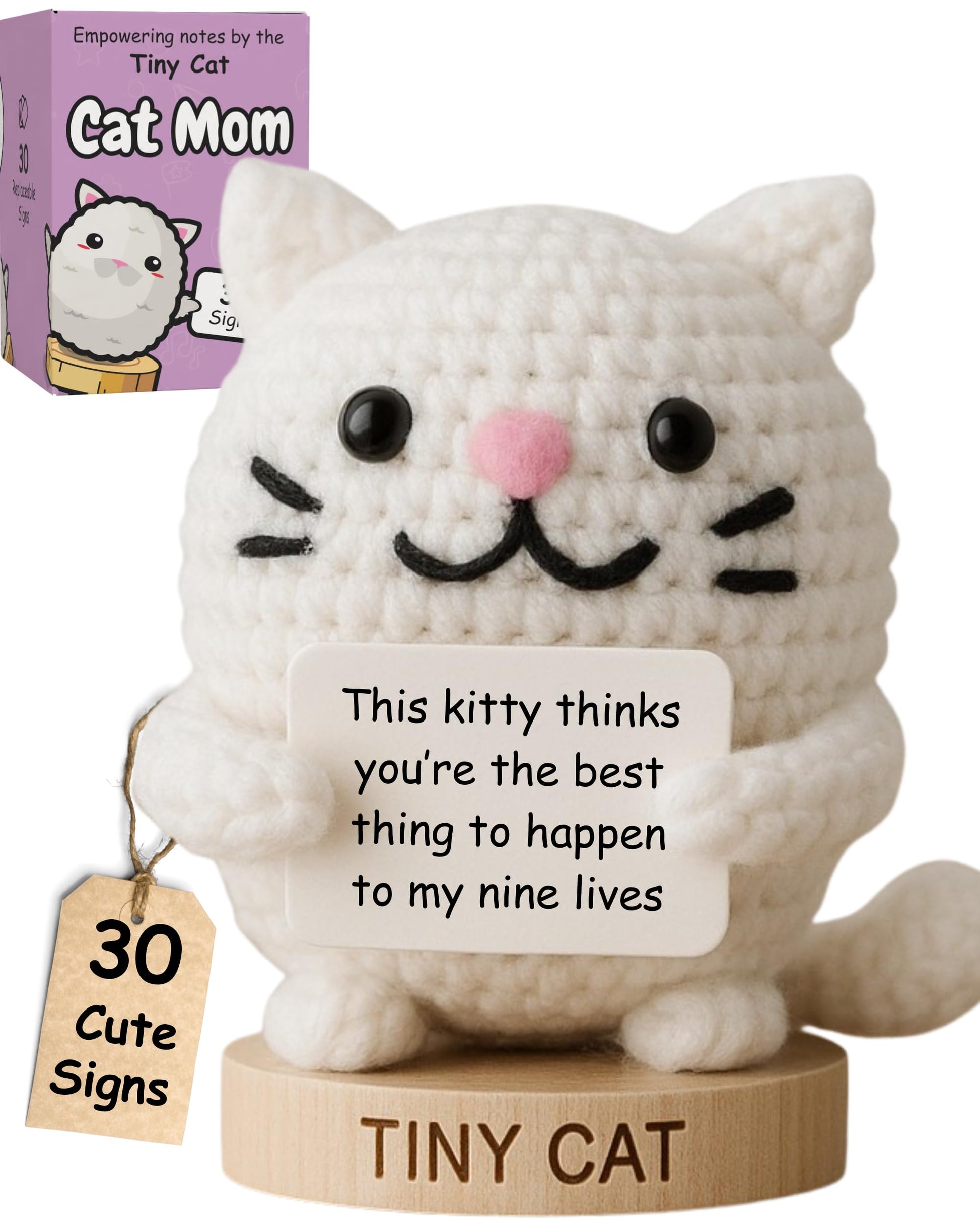 Cat Mom Gifts for Women - 30 Uplifting Affirmations from The Tiny Cat | Cats Lady Presents for Women, Funny Christmas or Birthda