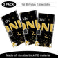 Tiamon Black Plastic Rectangular 54 x 108 Tablecloth Set of 3 for Baby Boy First Birthday Party