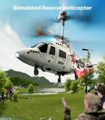 Syma Remote Control Helicopter - S53H Rescue Rc Helicopter With Upgraded Protection System, Lifelike Simulation, Easy To Fly And