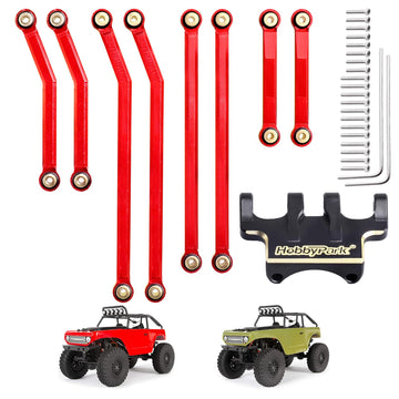 HobbyPark Aluminum High Clearance Links Set & Brass Link Mounts for Axial SCX24 Deadbolt B17 1/24 Crawler Car Upgrades Parts Rep