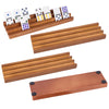 WodGod Wooden Domino Racks Set of 4, Domino Holders Organizer for Mexican Train Games, Model YJ-0163, Wood Material