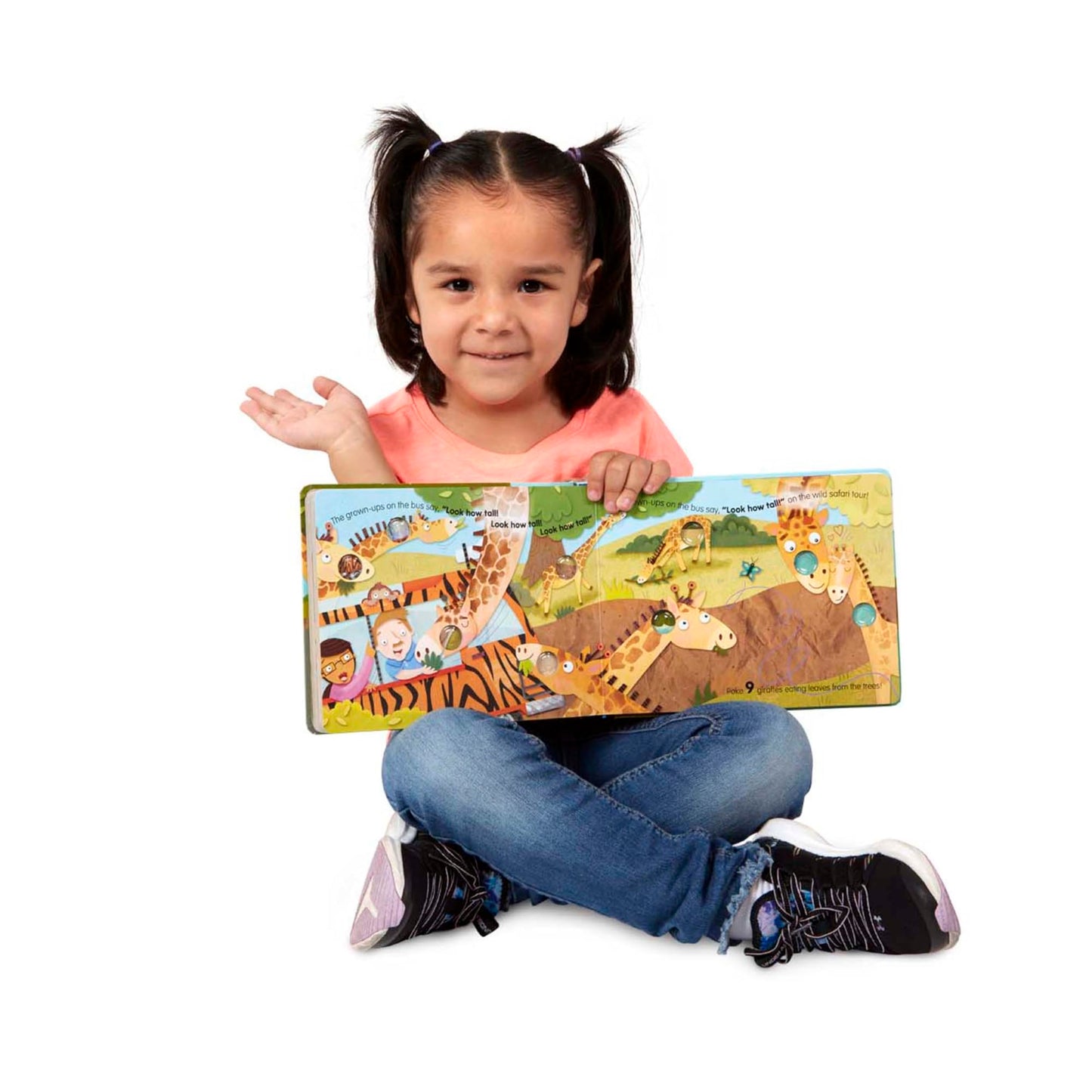 Melissa & Doug Children'S Book - Poke-A-Dot: The Wheels On The Bus Wild Safari (Board Book With Buttons To Pop)