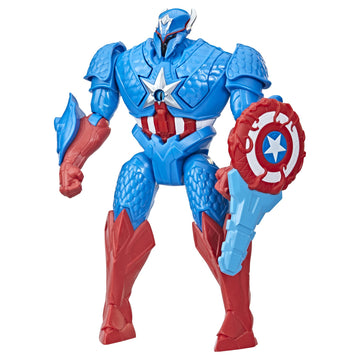 Marvel Avengers Mech Strike Monster Hunters Hunter Suit Captain America Toy  8-Inch-Scale Deluxe Action Figure  Toys for Kids Ages 4 and Up