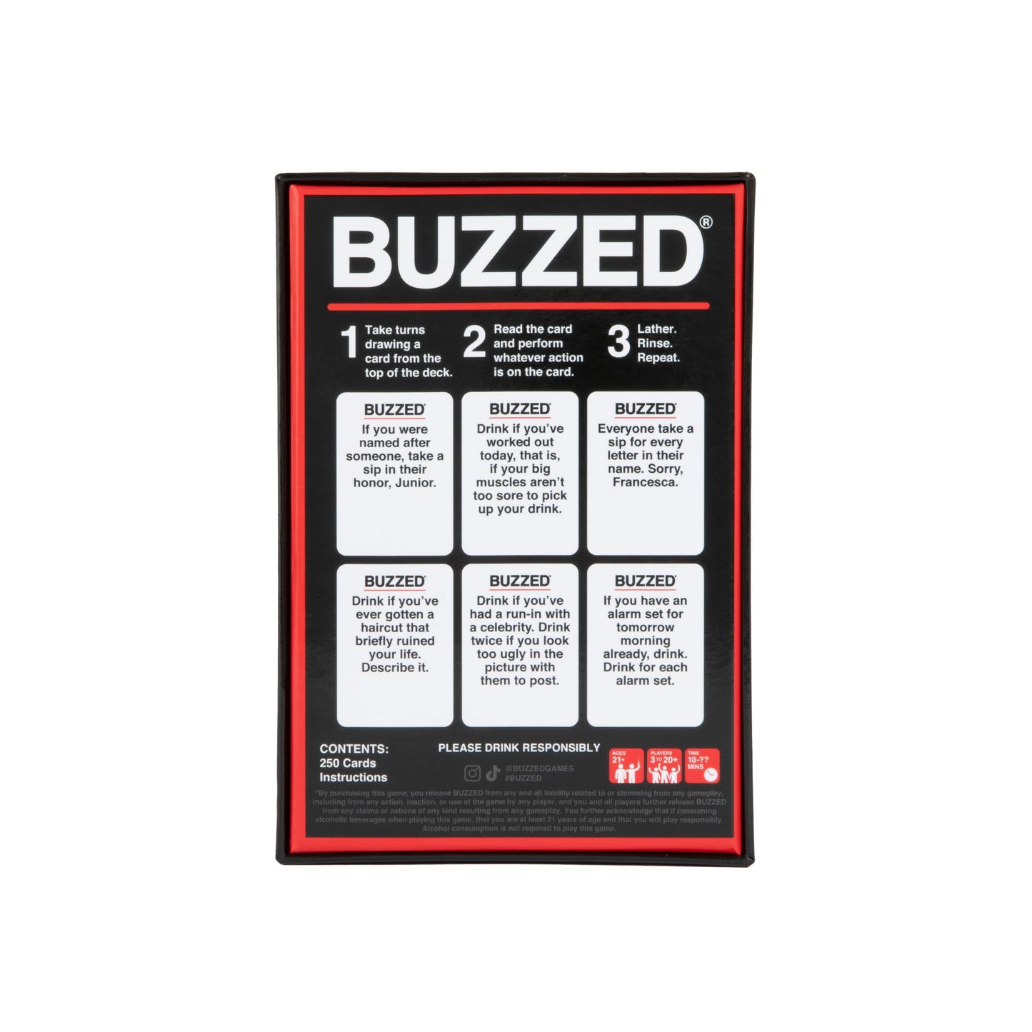 Buzzed: The Hilarious Party Game That Will Get You & Your Friends Tipsy  Refreshed Content  Now Includes 250 New Cards  Great for Friendsgiving Games  Thanksgiving Activities and Fall Gifts