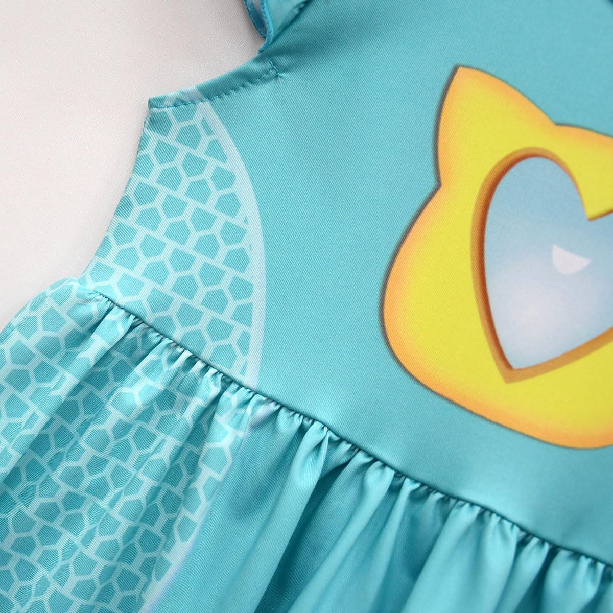 Acoiay Halloween Costumes For Little Girls Casual Dress Party Dress Up Birthday Outfits Girl With Mask Headband Daily Clothes Kids 3-12 Years