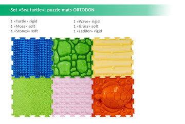 Sea Turtle Multi-Functional Sensory Mat For Autism 6 Pcs Therapy And Play, Featuring Puzzle Tiles And Orthopedic Massage, Module