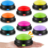 Xuhal 8 Pcs Recording Button Buzzers for Trivia Games with Number Recordable Answer Buzzers for Communication Pet Training Gift 