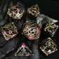 Mjdiceok Hollow Magic Vine Leaf Metal Dice Set Dnd Dice Set 7 Role Playing Dice D&D Dungeons And Dragons Dice (Ancient Bronze +
