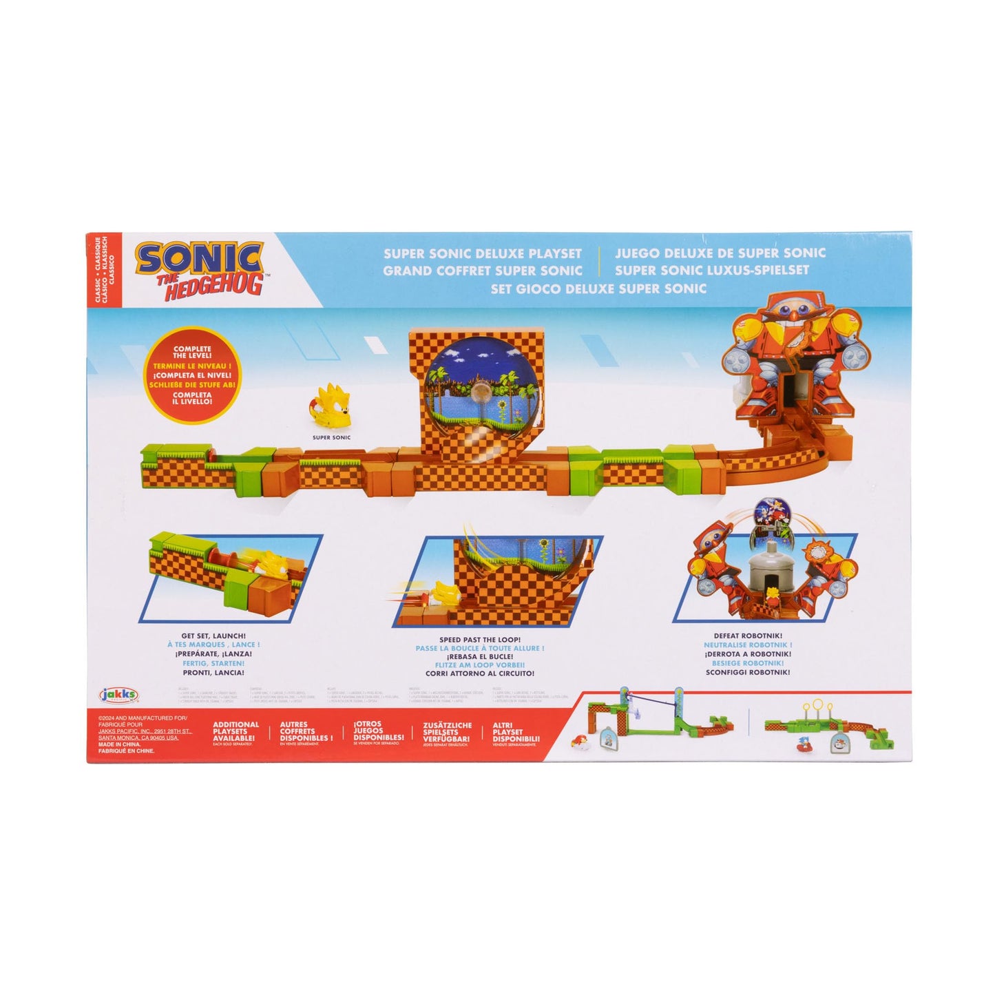Sonic The Hedgehog Go Go Racers Deluxe Playset with Diecast Super Sonic Figure, Unique Size, Plastic Material