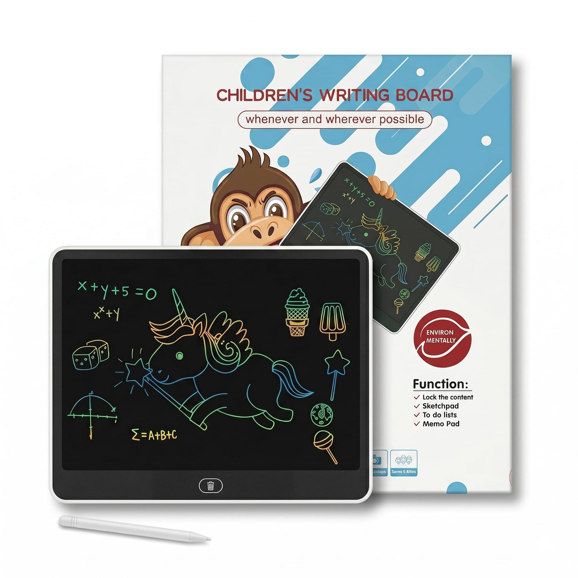LCD Writing Tablet for Kids, Colorful Screen Doodle Board & Drawing Pad, Sketchpad with Erase Lock, Educational Learning Toy & M