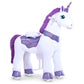 Ponycycle Ride On Unicorn Toys For Girls Horse Spirit Toys Essential Model E Size 4 For Kids Age 4-8/35.4' Height,Birthday Plush Animal Giddy Up Riding Pony Ride On Toys Purple E413