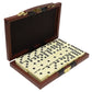 ERLLE Premium Double 6 Dominoes Set - Classic Tiles, Leather Case, Travel-Friendly, Multicolor, Model D6D-LeatherPro