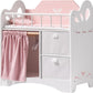 Robud Baby Doll Crib, Wooden Doll Bed With Storage And Bedding, Of Toy Baby Crib To Kids, Pink Baby Doll Beds Suit For Dolls Under 22 Inches